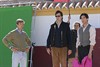 Menno Meyjes, Adrien Brody y Espartaco durante el rodaje.